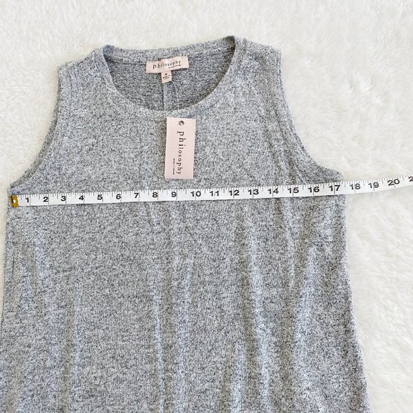 Philosophy, Women's Comfy Sleeveless Dress, Ruffle Hem, Heather Gray, Size M - Picture 2 of 8